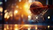 Close Up of Basketball on Court