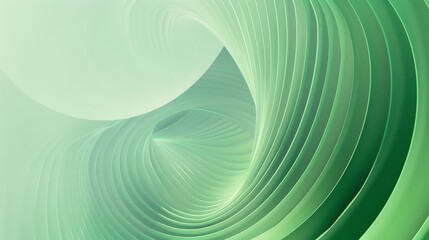 Wall Mural - Smooth, flowing green waves with a minimalist abstract design.