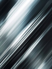 Wall Mural - Diagonal silver lines with a smooth gradient and shiny finish.