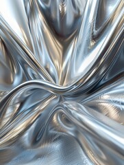 Wall Mural - Elegantly twisted metallic texture with soft reflections and curves.