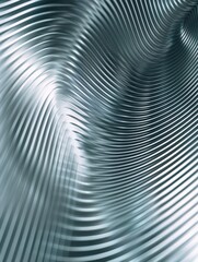 Wall Mural - Concentric waves in silver creating a dynamic, reflective texture.