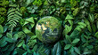 Green Earth Surrounded by Leaves and Plants