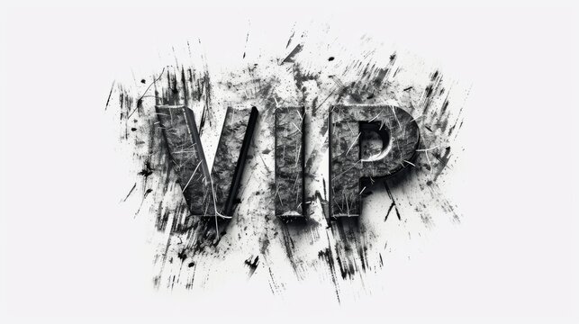 The word VIP created in Charcoal Sketch.