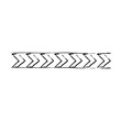 Texture border abstract frame divider, horizontal line vector shape icon for decorative vintage doodle element for design in vector illustration