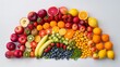 fruits in the shape of a rainbow