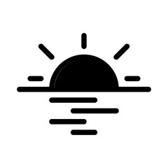 Poster - simple sunset icon design, sunset sign