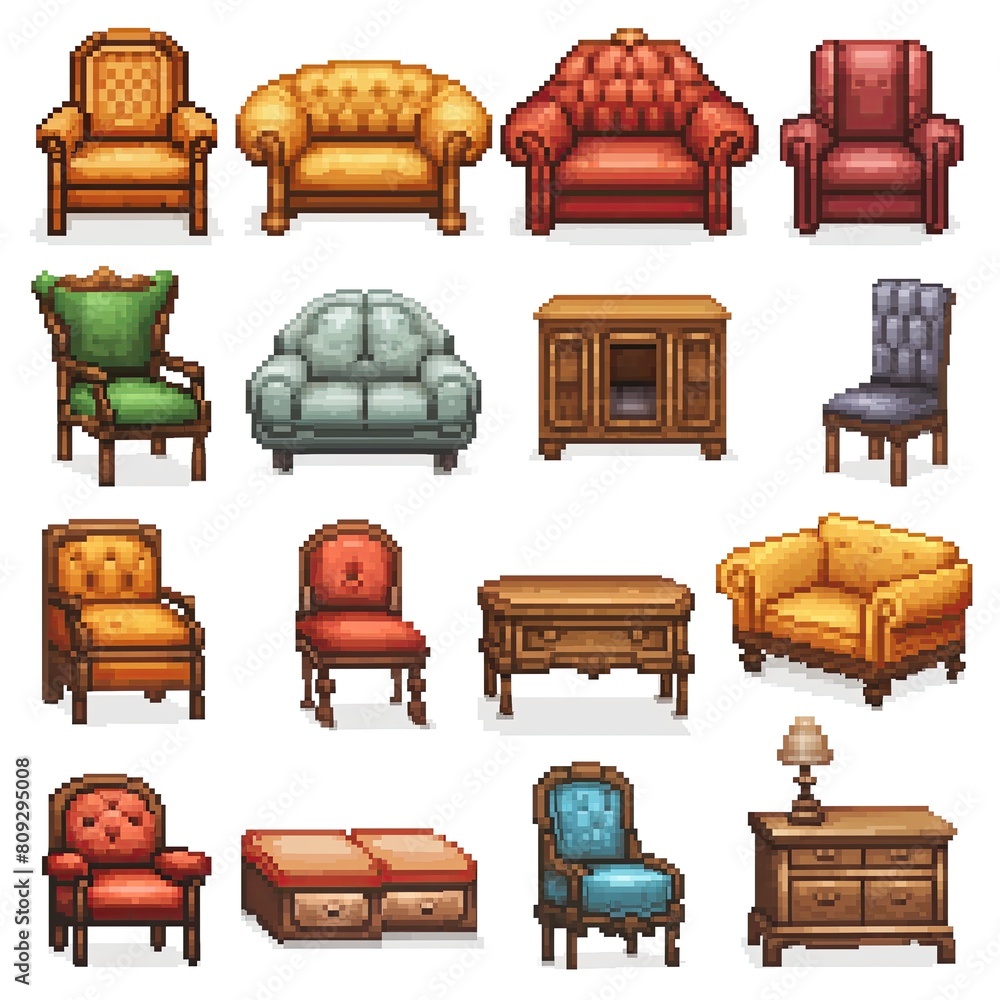 Furniture Home Decor Sofa Chairs Living Room Interior Design Video Game ...