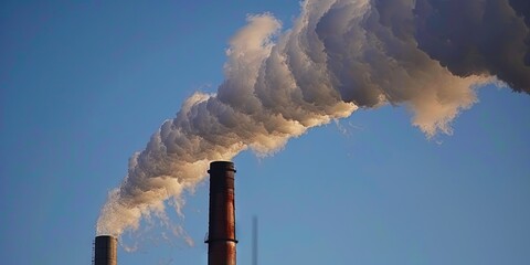 photo of carbon emissions coming from a factory