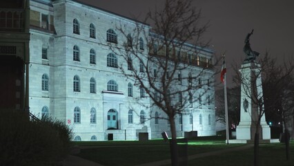 Wall Mural - Historic building in Montreal Canada called Au-pied-du-courant Prison - Canada travel photography