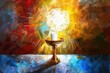 © furyon - eucharist sacrament with chalice and host christian faith and spirituality painting illustration
