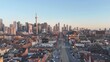 Low flight through to Streets of Chinatown in Toronto Canada - travel photography by drone
