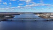 Flight over Ottawa river in Quebec - travel photography by drone