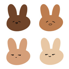 Canvas Print - Adorable Rabbit Illustrations | Cute Hand Drawings | For Creative Projects | Minimalist Design
