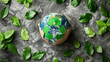 A Green Earth Surrounded by Green Leaves
