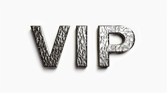 The word VIP created in Serif Typography.