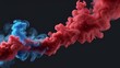 © Michel  - Blue vs red smoke effect black vector background. Abstract neon flame cloud with dust cold versus hot concept.