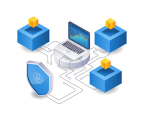 Aufkleber - Technology business analysis network illustration