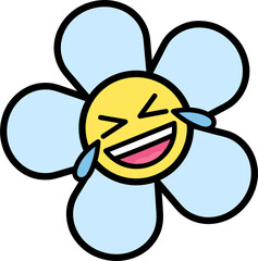 Wall Mural - laughing daisy flower emoji