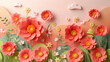 Vibrant Flowers Painting on Pink Wall