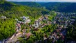 © GDMpro S.R.O - Aerial view of the city Bad Herrenalb, Germany in spring on a sunny morning day