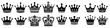 crown silhouette vector set