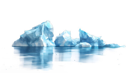 Wall Mural - Set of icebergs, cut out