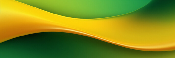 Wall Mural - Fluid Gradient Waves In Green And Yellow Colors. Abstract Wave Flow. Generative AI