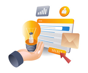 Wall Mural - internet search engine infographic 3d illustration flat isometric