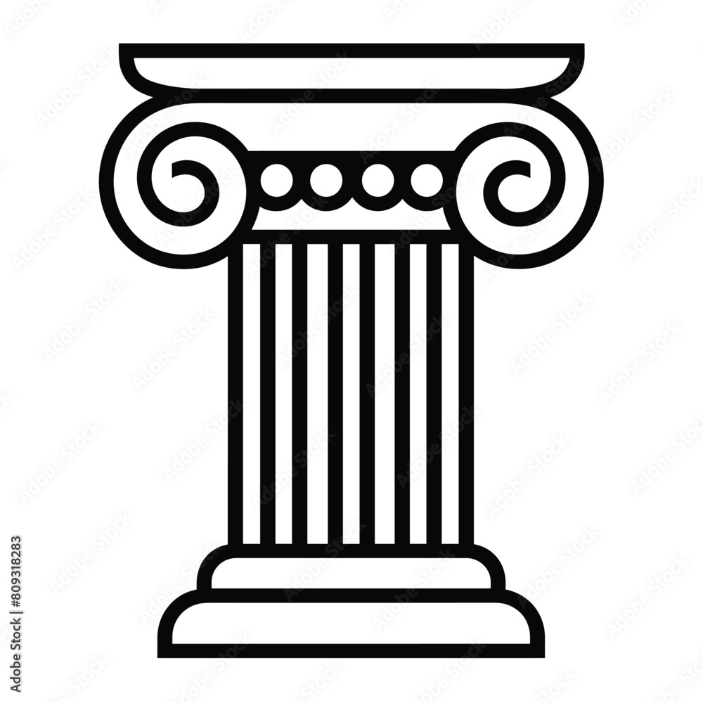 Classical ancient greek roman column icon architectural symbol Stock ...