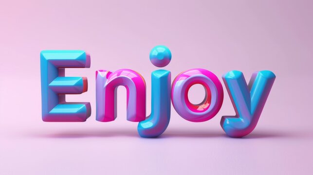 The word Enjoy created in Isometric Design.