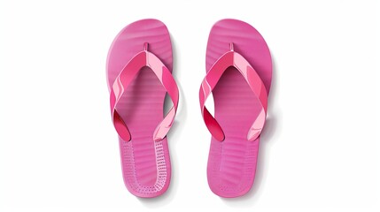 Wall Mural - Pink flip flops presented as a vector illustration isolated on a white background, symbolizing a slipper icon in a simple yet effective design