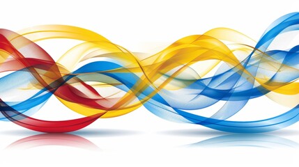 Wall Mural - Sporty modern light abstract colorful modern art style background in white yellow red and blue, banner