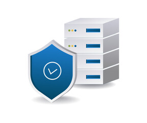 Aufkleber - Data server security infographic 3d illustration flat isometric