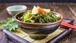 bowl of seaweed salad from japan