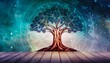 watercolor style tree of life mythological sacred tree spiritual life concept generative ai