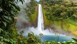 volcan tenorio waterfall in the jungle in costa rica