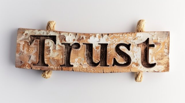 The word Trust created in Sans Serif Typography.
