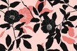 Artistic rendering of blooming flowers in a minimal color palette, great for use in digital backgrounds and print, floral design in the style of simple shapes, seamless pattern