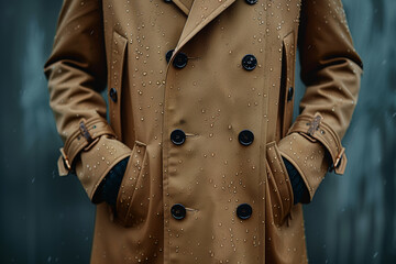 Wall Mural - a classic trench coat in beige, offering timeless style and protection from the elements. concept of