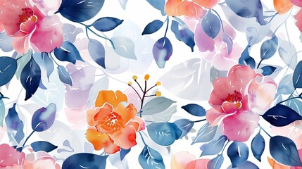 Wall Mural - Flower watercolor art background vector.