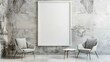 a simple white modern 8x10 frame against a plain light gray wall