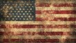 © CrazyJuke - Vintage American flag backdrop Dramatic, faded colors, clean stock image style, Ai Generated