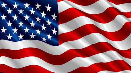 Description Captivating American flag desktop wallpaper in vivid red and blue, Ai Generated