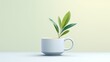 Herbal tea cup for relaxation 3d, cartoon, flat design