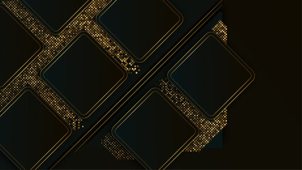 Wall Mural - Black background with golden textures. Elegant dark minimal background.