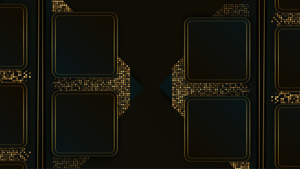 Wall Mural - Black background with golden textures. Elegant dark minimal background.