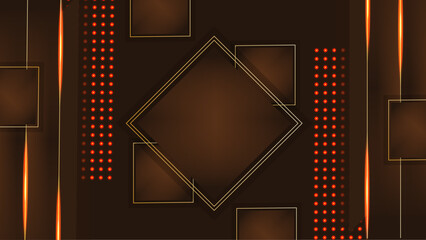 Wall Mural - Abstract geometric deep brown lines on dark background with lighting effect.