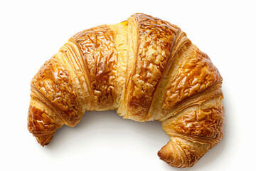Wall Mural - a croissant on a white surface with a white background
