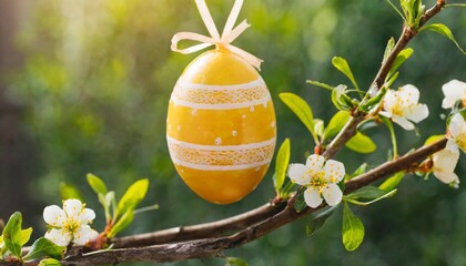 Sticker - a single decorative easter egg on a branch