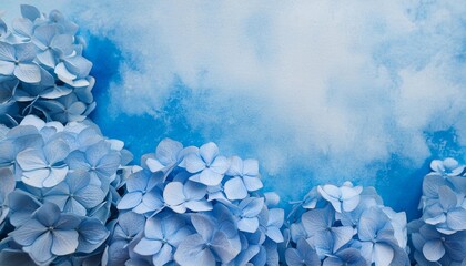 Wall Mural - blue watercolor hydrangea background generative ai